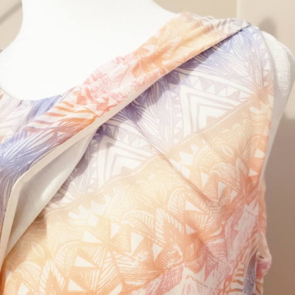 CUT-OUT PASTEL AZTEC CHIFFON LINED MAXI DRESS - Picture 8 of 12